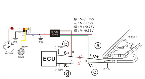 電子油門叉車/汽車限速器原理圖