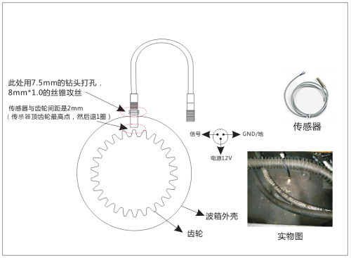 九盾安防叉車限速器傳感器安裝方法